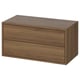 Option: EKET Cabinet with 2 drawers, brown/walnut effect, 70x35x35 cm