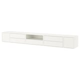 EKET Media storage combination, white/with doors, 280x35x35 cm