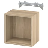 EKET Wall-mounted shelving unit, white stained oak effect, 35x25x35 cm