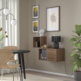EKET Wall-mounted storage combination, walnut effect, 105x35x70 cm
