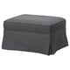 Option: EKTORP Footstool with storage, Hakebo dark grey