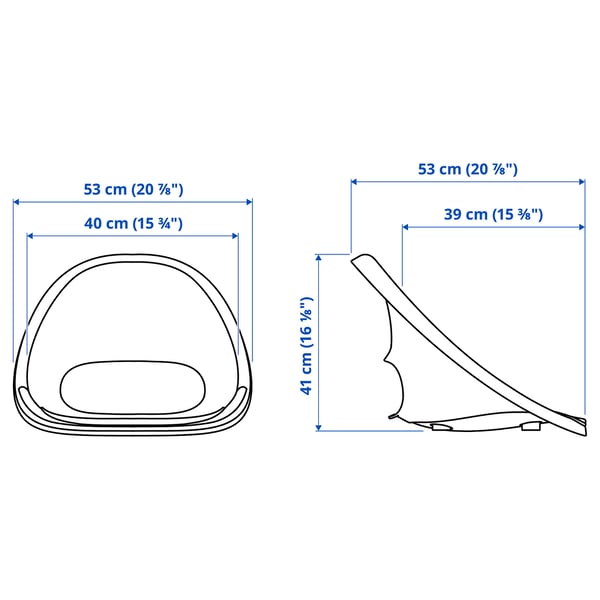 Illustration with measurements for the product: ELDBERGET.