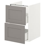 ENHET Base cb f washbasin w 2 drawers, white/grey frame, 40x42x60 cm