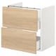 ENHET Base cb f washbasin w 2 drawers, white/oak effect, 60x42x60 cm