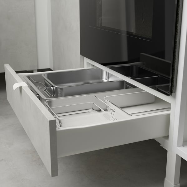 ENHET Corner kitchen, white/concrete effect white