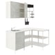 ENHET Corner kitchen, white/concrete effect