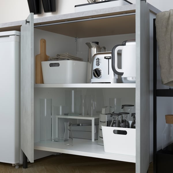 ENHET Kitchen, anthracite/concrete effect, 243x63.5x222 cm