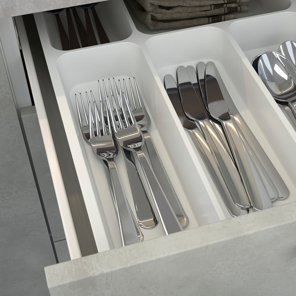 ENHET Kitchen, white/concrete effect, 223x63.5x222 cm