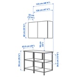 ENHET Storage combination, white/grey frame, 123x63.5x207 cm