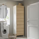 ENHET Storage combination, white/oak effect, 60x62x210 cm