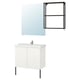 ENHET / TVÄLLEN Bathroom furniture, set of 11, white/anthracite Pilkån tap, 84x43x87 cm