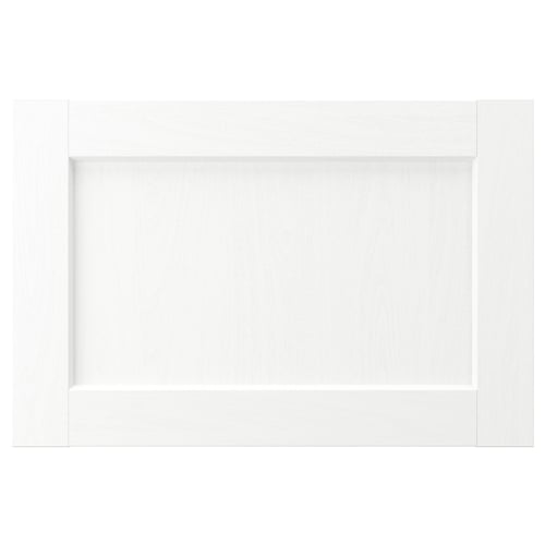 A white ENKÖPING cabinet with a modern design, featuring a smooth, durable, and stain-resistant foil finish.