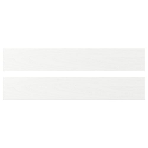 ENKÖPING white cabinet doors. Classic, durable wood-like finish. Foiled fiberboard, 25-year warranty.