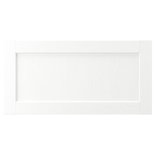 White ENKÖPING cabinet with classic frame design, featuring durable wood-like foil, resistant to moisture and stains, and easy to clean.
