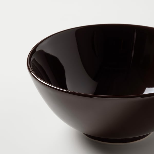 FÄRGKLAR Bowl, glossy brown, 12 cm
