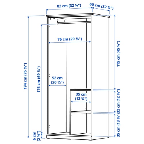 Illustration with measurements for the product: FÅGELFJÄLLET.