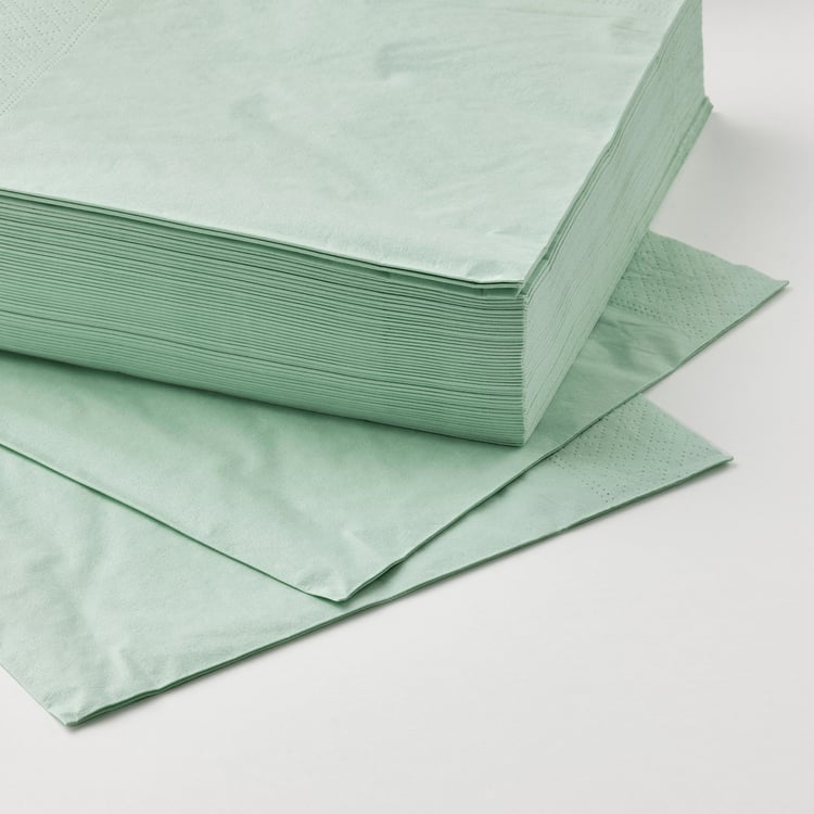 FANTASTISK paper napkin, pale green, 40x40 cm IKEA