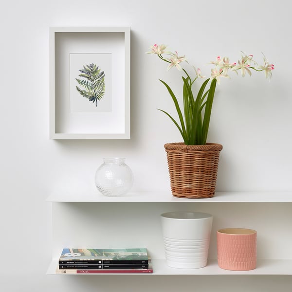 FEJKA Artificial potted plant, yellow orchid, 12 cm