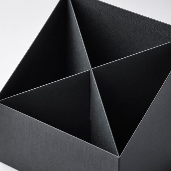 FJÄDERHARV Desk organiser, anthracite, 16x16 cm