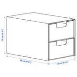FJÄDERHARV Mini chest with 2 drawers, anthracite, 16x25 cm