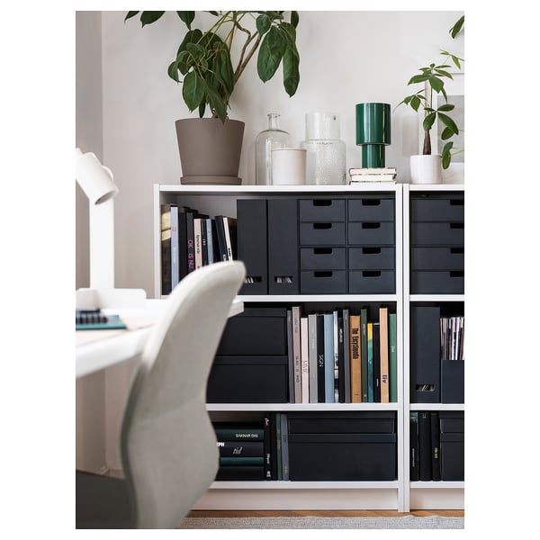 FJÄDERHARV Mini chest with 2 drawers, anthracite, 16x25 cm