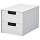 Option: FJÄDERHARV Mini chest with 2 drawers, white, 16x25 cm