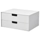 FJÄDERHARV Mini chest with 2 drawers, white, 32x25 cm