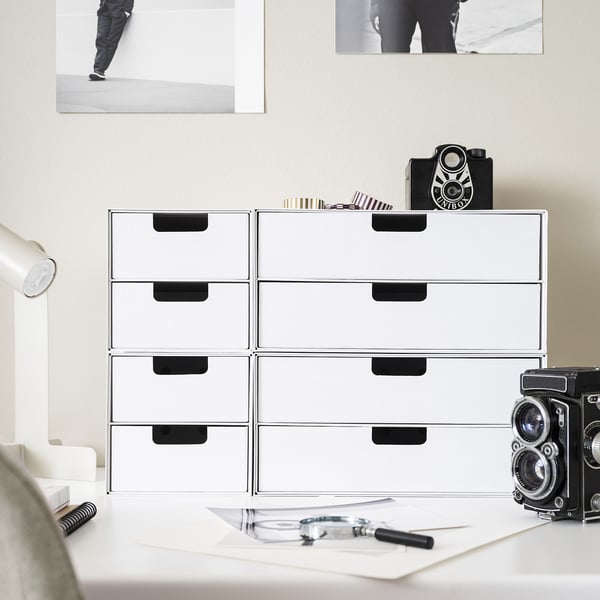 FJÄDERHARV Mini chest with 2 drawers, white, 32x25 cm