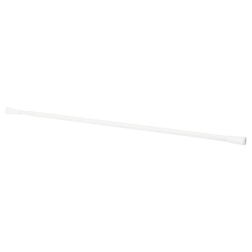 White FJÄDRANDE curtain rod, easy to instal, extends from 70 to 120 cm.