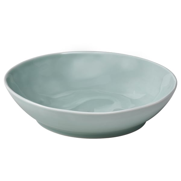FORELLTETRA Deep plate, turquoise/grey, 21x19 cm