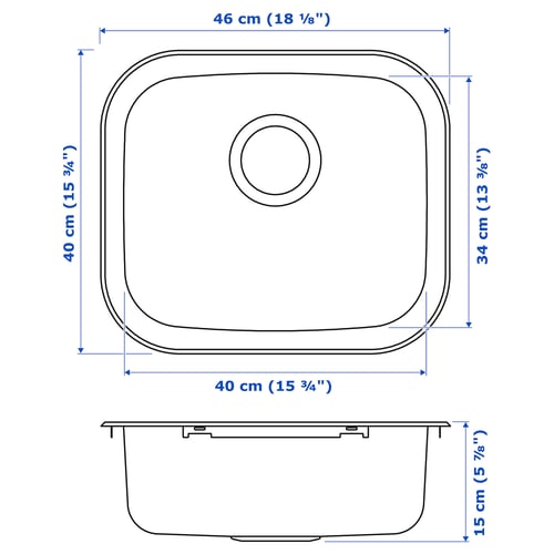 Illustration with measurements for the product: FYNDIG.
