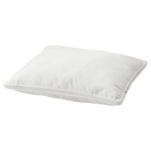 GAFFELKLOCKA pillow: white, rectangular, smooth cover, textured piping, mesh panels.