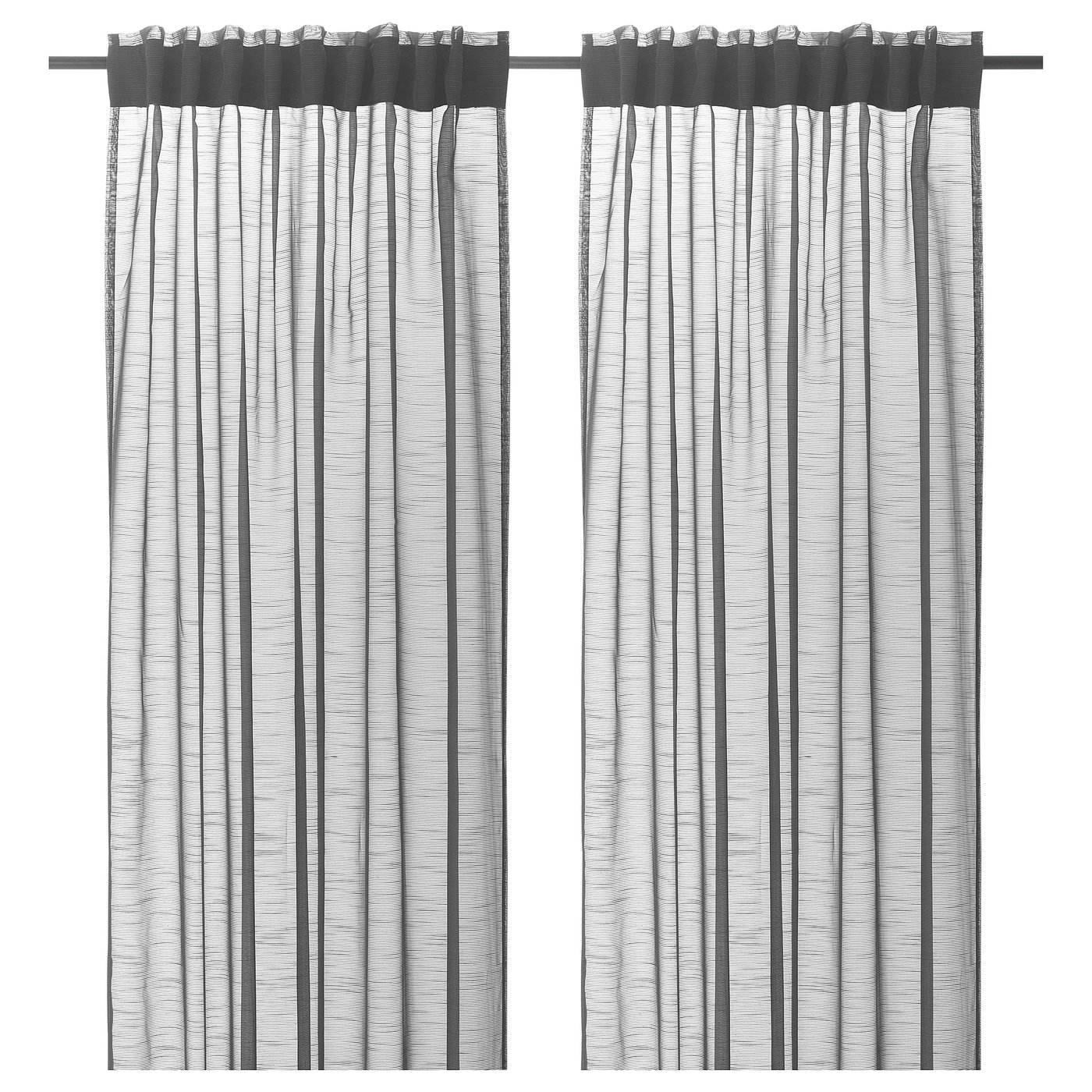 GJERTRUD sheer curtains, 1 pair, dark grey, 145x300 cm IKEA