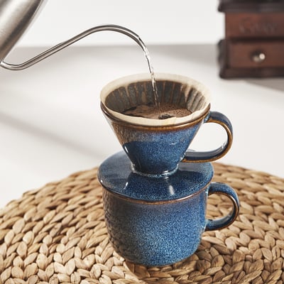 GLADELIG Coffee filter, ceramic/blue