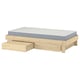 Option: GLAMBERGET Bed frame with storage and mattress, pine/Vesteröy firm, 90x200 cm