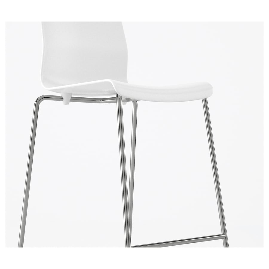 GLENN bar stool, white/chromeplated, 77 cm IKEA