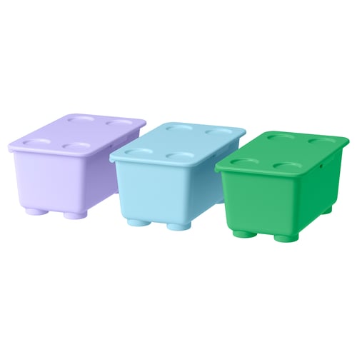 GLIS Box with lid, green lilac/blue, 17x10 cm