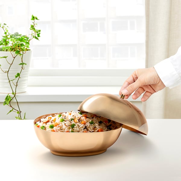 GOKVÄLLÅ serving bowl with lid, 25x15x15 cm IKEA