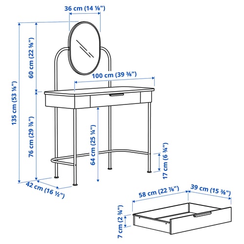 Illustration with measurements for the product: GRÅFJÄLLET.