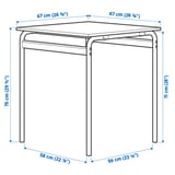 GRÅSALA / ADDE Table and 2 chairs, grey grey/black, 67 cm