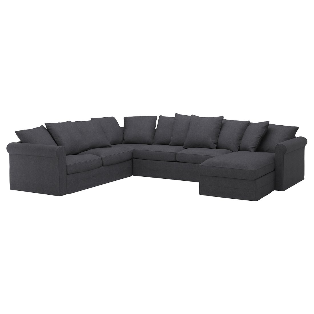 GRÖNLID Cover for corner sofabed, 5seat with chaise longue, Sporda dark grey IKEA