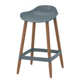 GRÖNSTA Bar stool, counter height grey-turquoise/in/outdoor, 64 cm
