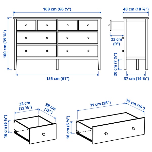 Illustration with measurements for the product: GULLABERG.