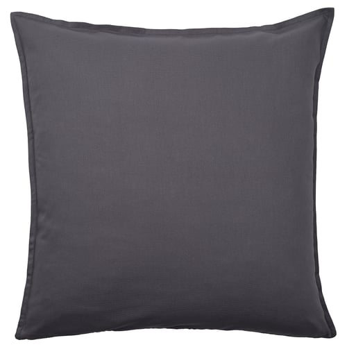 Dark grey GURLI cushion, zippered cotton.