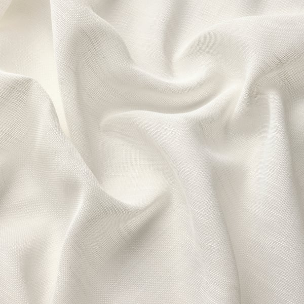 HÄLLEBRÄCKA Sheer curtains, 1 pair, white/with heading tape, 145x300 cm