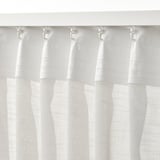 HÄLLEBRÄCKA Sheer curtains, 1 pair, white/with heading tape, 145x300 cm