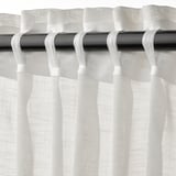 HÄLLEBRÄCKA Sheer curtains, 1 pair, white/with heading tape, 145x300 cm