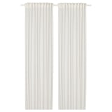 HÄLLEBRÄCKA Sheer curtains, 1 pair, white/with heading tape, 145x300 cm