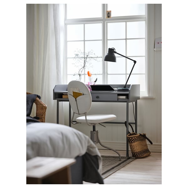 HAUGA Cabinet with 2 doors, grey, 70x116 cm