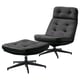 HAVBERG Swivel easy chair and footstool, Grann/Bomstad black